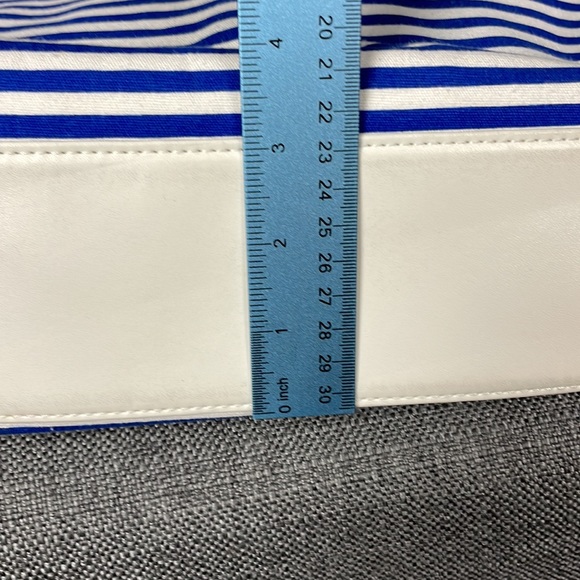 Nautical Navy and White Striped Purse with Bamboo Handles - Picture 13 of 17